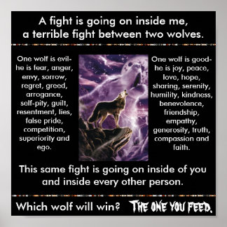インディアン寓話：2匹の狼 ポスター