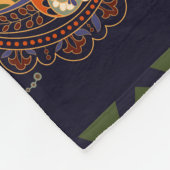 インディアン対称：ヴィンテージ民族オーナメント フリースブランケット (角)