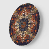 インディアン対称:ヴィンテージ民族オーナメント ラージ壁時計 (傾斜)