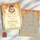 インディアン少年ベビー命名式 招待状