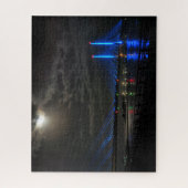 インディアン川の橋の上の灯り ジグソーパズル (縦)