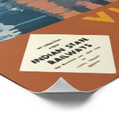 インディアン州鉄道インドを訪問ヴィンテージ ポスター (角)