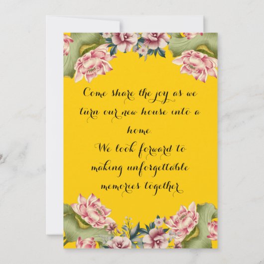 インディアン引っ越し祝いパーティー式 招待状 (裏面)