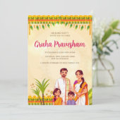 インディアン引っ越し祝いパーティー招待グルハプラベサム 招待状 (スタンド正面)