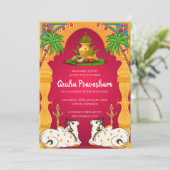 インディアン引っ越し祝いパーティー招待グルハプラヴェシャム 招待状 (スタンド正面)