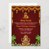 インディアン引っ越し祝いパーティー招待状カードグラプラヴェシュ 招待状 (正面/裏面)