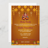 インディアン引っ越し祝いパーティー招待状カードグルプラヴェシュ 招待状 (正面/裏面)