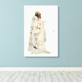 インディアン戦士パイプポートレートバイカールボドマー キャンバスプリント (インサイチュ (ウッドフロア))