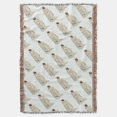 インディアン戦士パイプポートレートバイカールボドマー スローブランケット (正面縦)