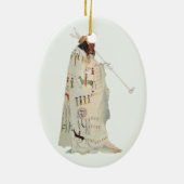 インディアン戦士パイプポートレートバイカールボドマー セラミックオーナメント (裏面)