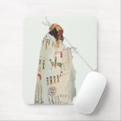 インディアン戦士パイプポートレートバイカールボドマー マウスパッド (マウス)