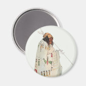 インディアン戦士パイプポートレートバイカールボドマー マグネット (正面/裏面)