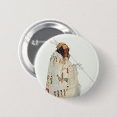 インディアン戦士パイプポートレートバイカールボドマー 缶バッジ (正面&裏面)