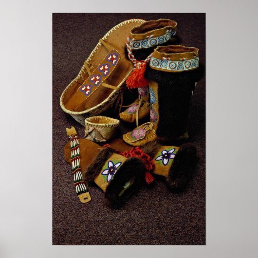 インディアン手工芸品byアサバスカンインディアンアラスク ポスター (正面)