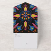 インディアン手描きフローラゾウ・メダリオン オールインワン招待状 (外側)