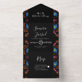 インディアン手描きフローラゾウ・メダリオン オールインワン招待状 (内側)