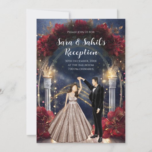 インディアン披露宴カードサンゲエ招待状 招待状 (正面)