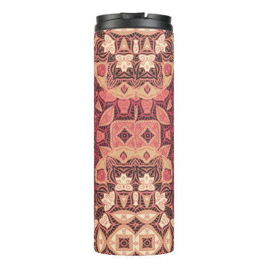インディアン抽象芸術メダリオンパターン。ボホとジプシー タンブラー (裏面)
