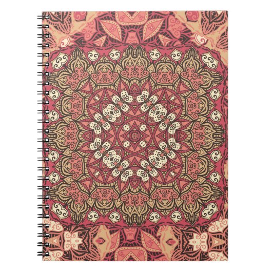インディアン抽象芸術メダリオンパターン。ボホとジプシー  ノートブック (正面)