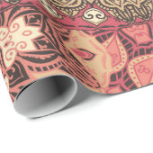 インディアン抽象芸術メダリオンパターン。ボホとジプシー ラッピングペーパー (ロールコーナー)