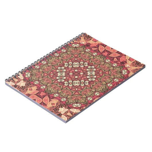 インディアン抽象芸術メダリオンパターン。ボホーとジプシー ノートブック (左側)