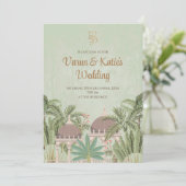 インディアン招待状デジタル&インディアン結婚カード 招待状 (スタンド正面)