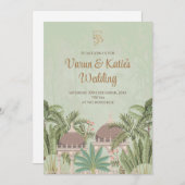 インディアン招待状デジタル&インディアン結婚カード 招待状 (正面/裏面)