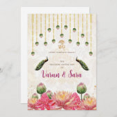 インディアン招待状&ヒンドゥー結婚式招待状 招待状 (正面/裏面)