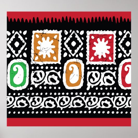インディアン文化：ア伝統的ートデザイン ポスター (正面)