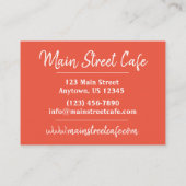 インディアン料理のインド料理店シェフ 名刺 (裏面)