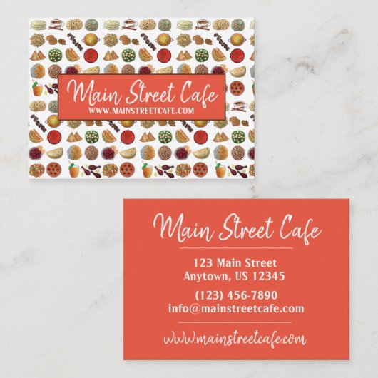 インディアン料理のインド料理店シェフ 名刺 (正面/裏面)