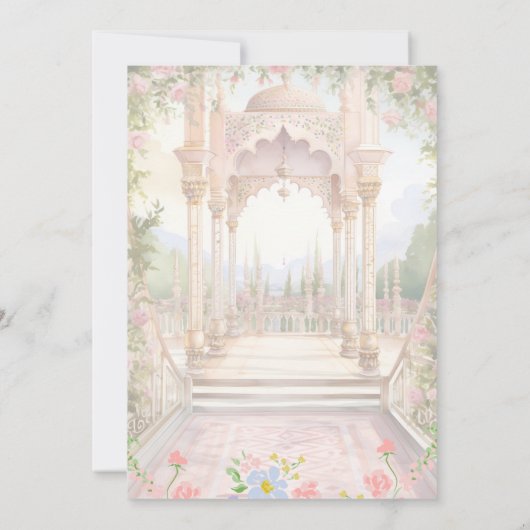 インディアン日付テンプレートインディアン結婚のカードの保存 招待状 (裏面)