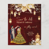 インディアン日付マルーン金ゴールド踊りカップルの保存 (正面)