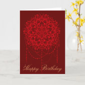 インディアン曼荼羅のバーグンディアート カード (黄色い花)