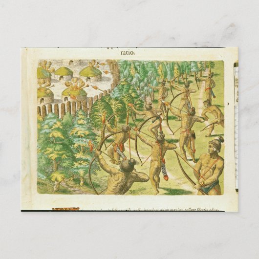 インディアン村への攻撃 ポストカード (正面)