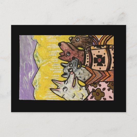 インディアン毛布ドッグ、《植物》アスペングロー ポストカード (正面)