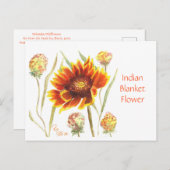 インディアン毛布フラワーポストカード ポストカード (正面/裏面)