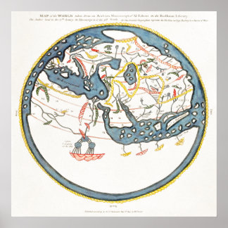 インディアン海の履歴地図 ポスター