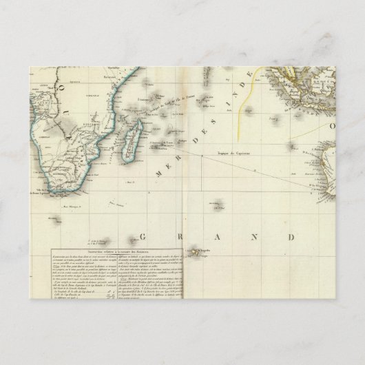 インディアン海地図 ポストカード (正面)