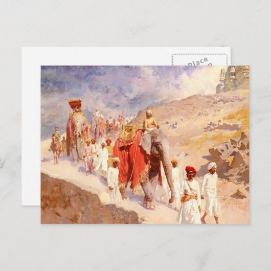 インディアン狩りパーティーバイエドウィンロードウィークス ポストカード (正面/裏面)