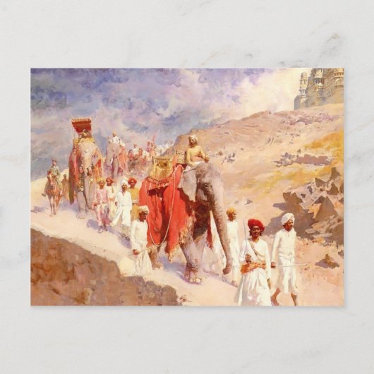 インディアン狩りパーティーバイエドウィンロードウィークス ポストカード (正面)