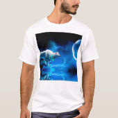 インディアン狼と満月 Tシャツ (正面)