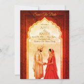 インディアン王室のパレスウェディングザデイト 招待状 (正面)