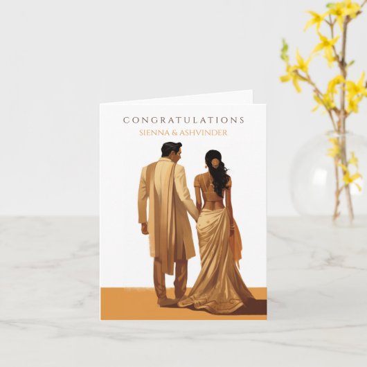 インディアン結婚おめでとうカード カード (黄色い花)