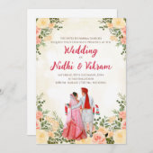 インディアン結婚のカードとヒンドゥーの結婚式の招待 招待状 (正面/裏面)