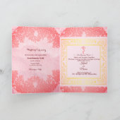 インディアン結婚のカード赤面ピンクとグレー カード (内部)