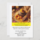 インディアン結婚のターメリック式の招待状 セーブザデート (裏面)