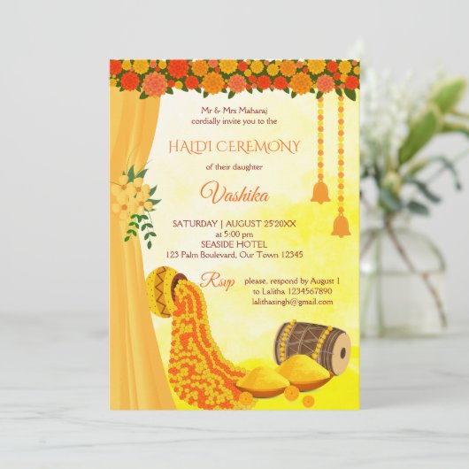 インディアン結婚のハルディ式 招待状 (スタンド正面)
