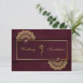 インディアン結婚のヒンドゥー教のガネーシャへの招待 招待状 (スタンド正面)