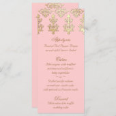 インディアン結婚のベビーピンク金ゴールドダマスク メニュー (正面/裏面)